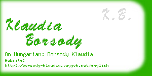 klaudia borsody business card